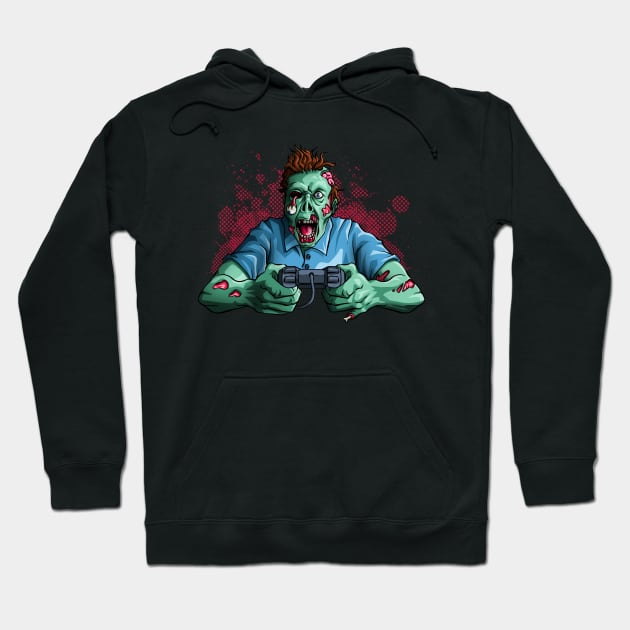 Zombie Video Gamer Halloween Gaming Controller Costume Hoodie by Blink_Imprints10